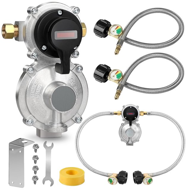 Kit dual de regulador de propano PYXGLAQ para autocaravanas, remolques y caravanas