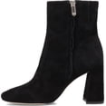 thumbnail image 3 of Sam Edelman Codie Black Suede Side Zipper Squared Toe Block Heel Fashion Boots (Black Suede, 6), 3 of 6
