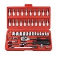 thumbnail image 3 of US 46 Pieces 1/4 " Drive Socket Ratchet Wrench Bit Bits Repair Tools Kit Auto, 3 of 9