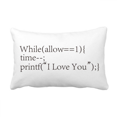 thumbnail image 1 of Programmeur Déclaration Amour Vous Jetez Oreiller Lombaire Insert Housse de Coussin Décoration de la Maison, 1 of 3