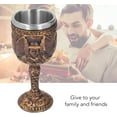 thumbnail image 2 of Norse Mythology Viking Spirit Goddess,Valkyrie Odin Maiden Resin Wine Goblet Chalice With Stainless Steel Cup Liner Celtic Trinity Knotwork Figurine Kitchen Accent, 2 of 8
