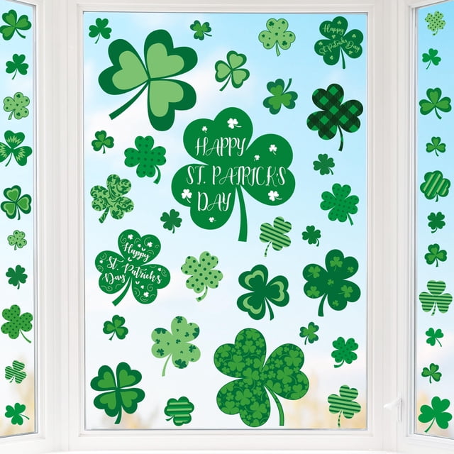 Adhesivos estáticos para ventanas Traplace, 9 hojas, 116 piezas, Día de San Patricio