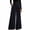 Dark Blue, variant on Womens Wide Leg Dress Pants High Waisted Pleated Front with Belt Side Pockets Straight Leg Loose Fit Soft Comfy Elegant Long Trousers Smooth Drapey Bottoms