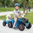 thumbnail image 2 of Costway Kids Electric ATV Car, 6V Battery-Powered Ride on Toy wirh Removable Back Trailer Blue, 2 of 10
