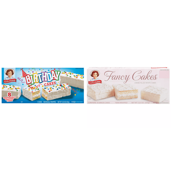 Little Debbie Birthday Cakes, 8 ct&Little Debbie Fancy Cakes, Twin Wrapped, 10 ct