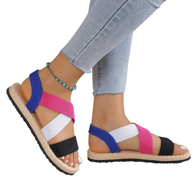 LSLJS Sandales Romaines à Semelle Souple en Corde de Chanvre Tressée, Sandales Compensées pour Femmes