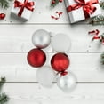 thumbnail image 2 of Northlight 72ct Red, Silver and White Shiny and Matte Glass Ball Christmas Ornaments 3.25-4", 2 of 7