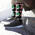 thumbnail image 5 of Bas Noirs Thème de Noël Confortables Imprimés 3D Mignons Mi-Mollet Chaussettes de Sport, 5 of 5