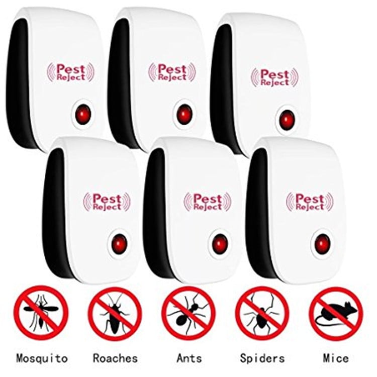 6 Pack Electronic Ultrasonic Pest Reject Mosquito Mouse Anti Repeller Control US 