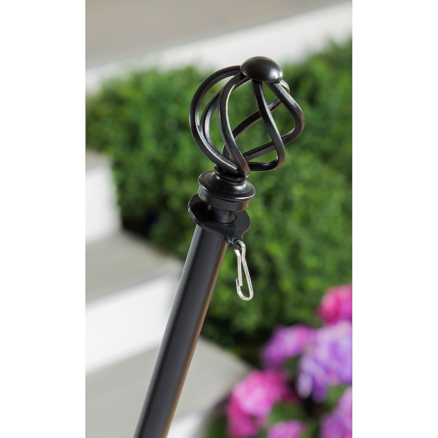 Metal Extendable House Flag Pole, Black