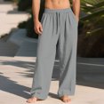 thumbnail image 2 of Men's Straight Fit Stretch Twill Cargo Pants with Pockets and Elastic-Waist Sweatpants Fall Winter Pants ,S-Grey, 2 of 6