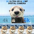thumbnail image 4 of Ourlife Compact Travel Digital Camera for Vlogging, 5K 80MP Dual Screens Autofocus 18X Zoom, Beginner-Friendly Starter Camera with 64GB Card & 2 Batteries, Black, 4 of 9