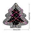 thumbnail image 6 of Stylish Metal Hanging Christmas Tree Wind Spinner - Black & White Outline with Red & Pink Lights Stars for Garden Decor, 6 of 6