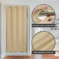 thumbnail image 2 of Stall Size No Hook Beige Shower Curtain Soft Microfiber - 36" Wide Small Fabric Shower Curtain Set for Narrow Stall, Waterproof & Washable, Bottom Magnets, Beige, 36x74, 2 of 6