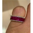 thumbnail image 2 of 2.50Ct Princess Cut Lab-Created Red Ruby Eternity Wedding Band Ring 14K White Gold Plated, 2 of 2