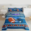 thumbnail image 2 of Homewish Eat Sleep Rugby Queen Comforter Set for Boys, Cartoon Football Soccer Bedding Sets, Modern Sports Player Reversible Bedding Comforter Set, Lightweight Room Decor, 3pcs, 2 of 8