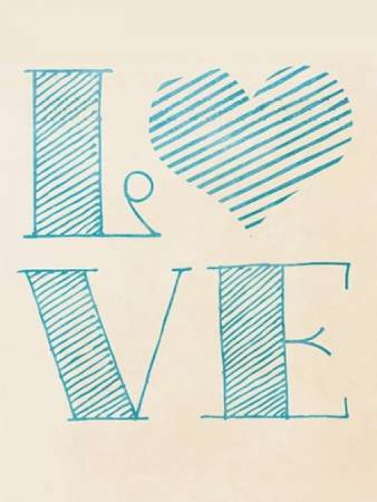 Love Blue Heart Canvas Art - SD Graphics Studio ()