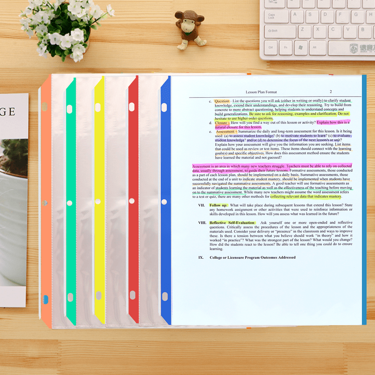 Pack Of 2 A4 Document Protectors - 40 Pockets Total (80 Views), Assorted Colors, Polypropylene Cover