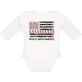 thumbnail image 3 of Inktastic Aplastic Anemia Awareness Red and White Ribbons and Flag Boys or Girls Long Sleeve Baby Bodysuit, 3 of 5