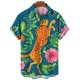 thumbnail image 3 of Camisa de manga corta con estampado 3D de leopardo y tigre para hombre, camisa informal de moda de verano, camisa de calle de gran tamaño, 3 of 5