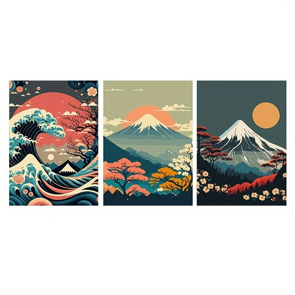 Perfect Japanese Nature Landscape Wall Art Canvas Painting Modern Wall Art Prints And Posters For Living Room Cuadros Decor, size: 50*70 cm, unframed.