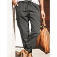 thumbnail image 2 of Women Mid Rise Pants, Elastic Breathable Women  Pants Comfortable Lightweight With Pockets For Beach Grey XXL, 2 of 6