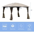 thumbnail image 4 of GVN 11.5 x 11.5 Feet Fully Enclosed Outdoor Canopy with Removable 4 Walls, Full Waterproof Outdoor Party Event Tents for Outside Party Waterproof Canopy Wedding Tent BBQ Shelter, 4 of 6