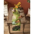 thumbnail image 5 of Mushroom Forest Table Runner 120 Inches, Green Fantasy Cottage Vintage Plant Lake Bed Runner Dresser Scarves Tabletop for Indoor Outdoor Parties/Ceremony/Banquet, 13"x 120", 5 of 8