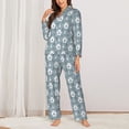 thumbnail image 2 of Fotbe bead tree winter Pattern Long Sleeve Pajama Set for Women,Sleepwear Set,2-piece Loungewear Set,Soft PJs Comfy Nightwear with Pockets -Medium, 2 of 7