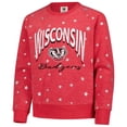 thumbnail image 2 of Girls Youth Wes & Willy  Red Wisconsin Badgers Shimmer Star Reverse Sweatshirt, 2 of 3