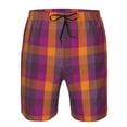 thumbnail image 4 of Naloa Purple Yellow Buffalo Plaid Men's Beach Shorts, Surfing shorts, Swim trunks, Quick Dry Swim Trunks for Surfing Beach Fun - XX-Large, 4 of 9