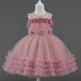 thumbnail image 4 of Miluxas Toddler Baby Flower Girl Dress Sleeveless Lace Tulle Princess Dress Pageant formal Birthday Party Dress Pink 5 Years, 4 of 8