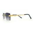 thumbnail image 6 of Serpent Snake Arm Rimless Rectangle Luxury Gangster Sunglasses Gold - Smoke, 6 of 7