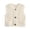Beige, variant on Womens Crochet Chunky Knit Top Sleeveless Button Down Crop Tops Trendy Cardigan Sweater Vest for Women with Pockets