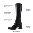 thumbnail image 2 of Botas DREAM PAIRS Altas con Tacón Grueso y Punta Cuadrada Negras, 2 of 8