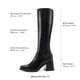 thumbnail image 2 of Botas DREAM PAIRS Altas con Tacón Grueso y Punta Cuadrada Negras, 2 of 8