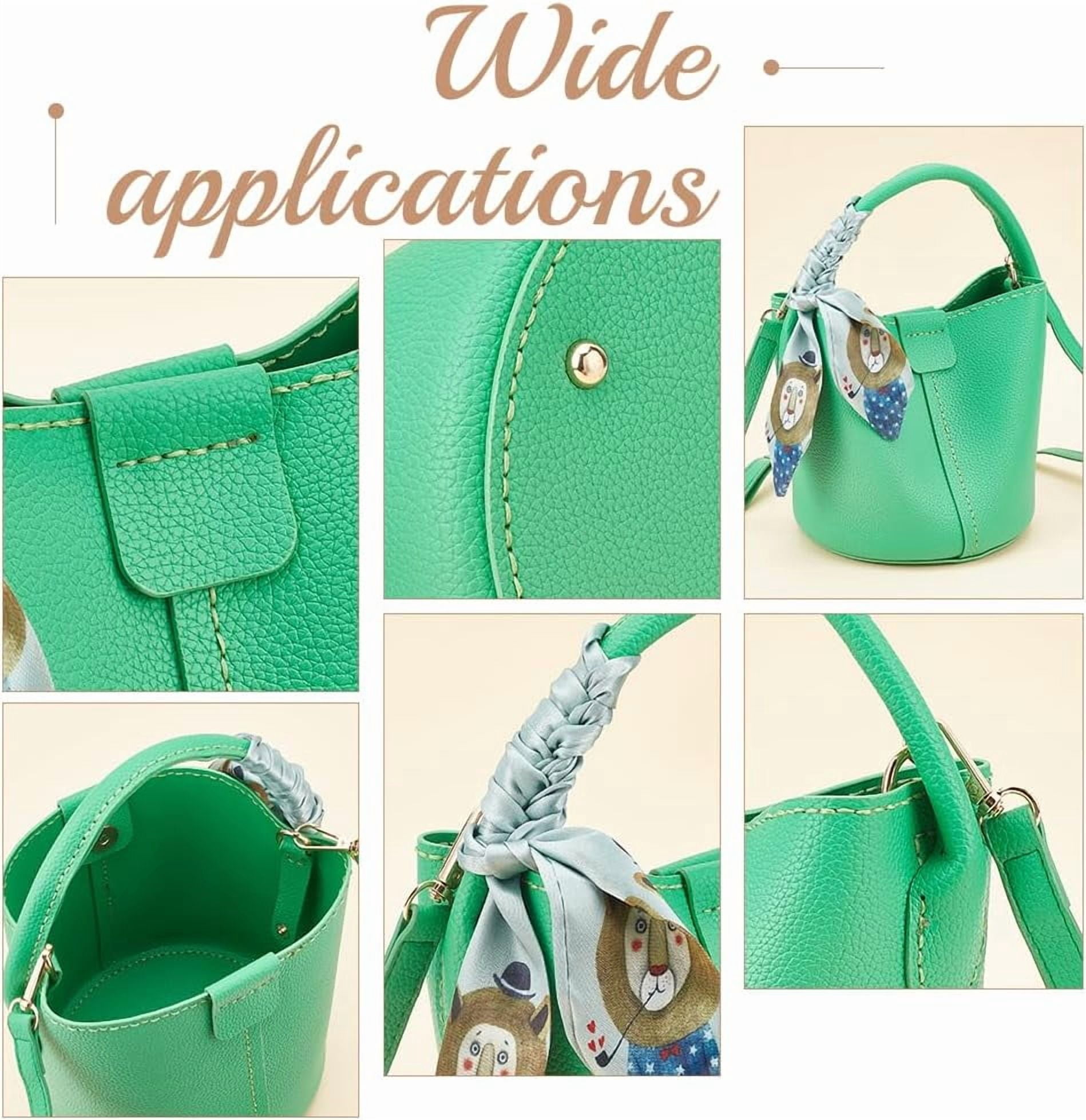 Brown DIY Imitation Leather Bucket Bag Sewing Kit Women Handbag Making Set Imitation Leather Clutch Bag Making Material Accessories for DIY Handmade Bag Craft 6.7x3.9x4.72 Inch Green