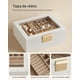 thumbnail image 3 of Caja de Joyas, Caja Joyero de 2 Niveles con Bandeja Extraíble, Estuche de Joyería, con 2 Cajones, Tapa de Cristal, Regalo Ideal, Estilo Moderno, Blanco Nube y Dorado Metálico, 3 of 6