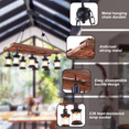 thumbnail image 3 of AFANQI Wood Farmhouse Chandelier 8-Light Adjustable Retro Island Light Industrial Pendant Light for Kitchen Island Dining Room Living Room, 3 of 14