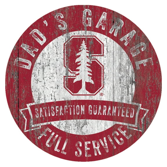 Stanford Cardinal 12" x 12" Dad's Garage Sign