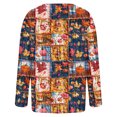 thumbnail image 5 of Penkiiy Women's Christmas Sweater Cardigan Heart Print Y2K Button Open Front Cardigans V Neck Cropped Knitted Outerwear 4XL Multicolor, 5 of 5