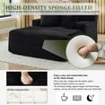 thumbnail image 3 of 50" Chaise Lounge Chair Indoor, Oversized Comfy Fluffy Upholstered Boneless Sofa Bed, Deep Seat Sleeper Couch Reading Chairs with 3 Pillows, Corduroy Cloud Sofas Couches for Living Room (Black), 3 of 8