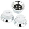 thumbnail image 3 of 3Pcs Guitar Potentiometer Knob Cap Volume Tone Buttons Silver for Electric Guitars, 3 of 8