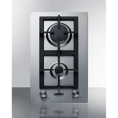 

Summit Appliance 12 in. Stainless Steel Wide 2 Burner Gas Cooktop Stainless Steel