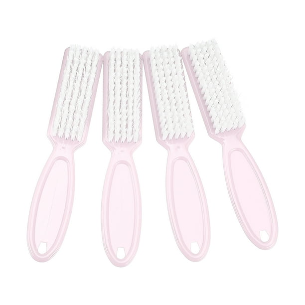 6 cepillos para uñas, herramientas de limpieza de uñas, cepillo de manicura con mango de plástico, cepillos de pedicura, rosa claro
