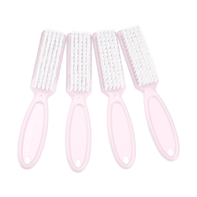 6 cepillos para uñas, herramientas de limpieza de uñas, cepillo de manicura con mango de plástico, cepillos de pedicura, rosa claro
