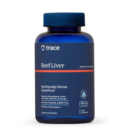 Trace Minerals Beef Liver Supplement for Bone, Energy, Immune & Organ Support, Healthy Hair & Skin, 180 Count (30 Servings)