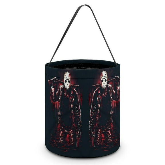 Jason Voorhees Halloween Candy Bag, Trick Or Treat Bags - Light Candy Buckets & Tote Bags for Halloween Parties