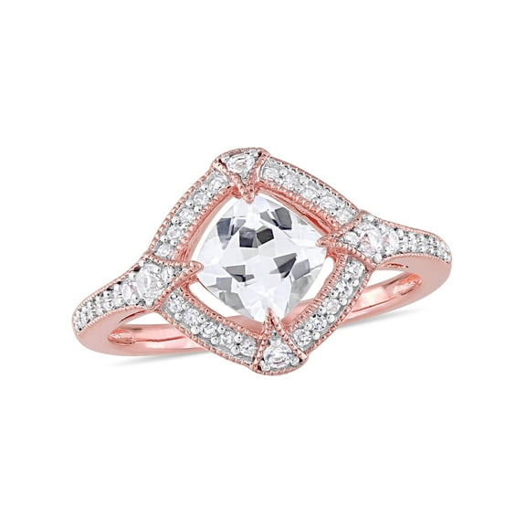 Everly Women's Sapphire Sterling Silver Engagement Ring Gold Plated