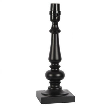 Better Homes & Gardens Black Polyresin Wood Look Finish Lamp Base, 14" Height, Transitional Design, Office or Dorm